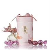 Cocoture Chokoladekugler i lyserødt gaverør med blomster & sløjfe 250 g